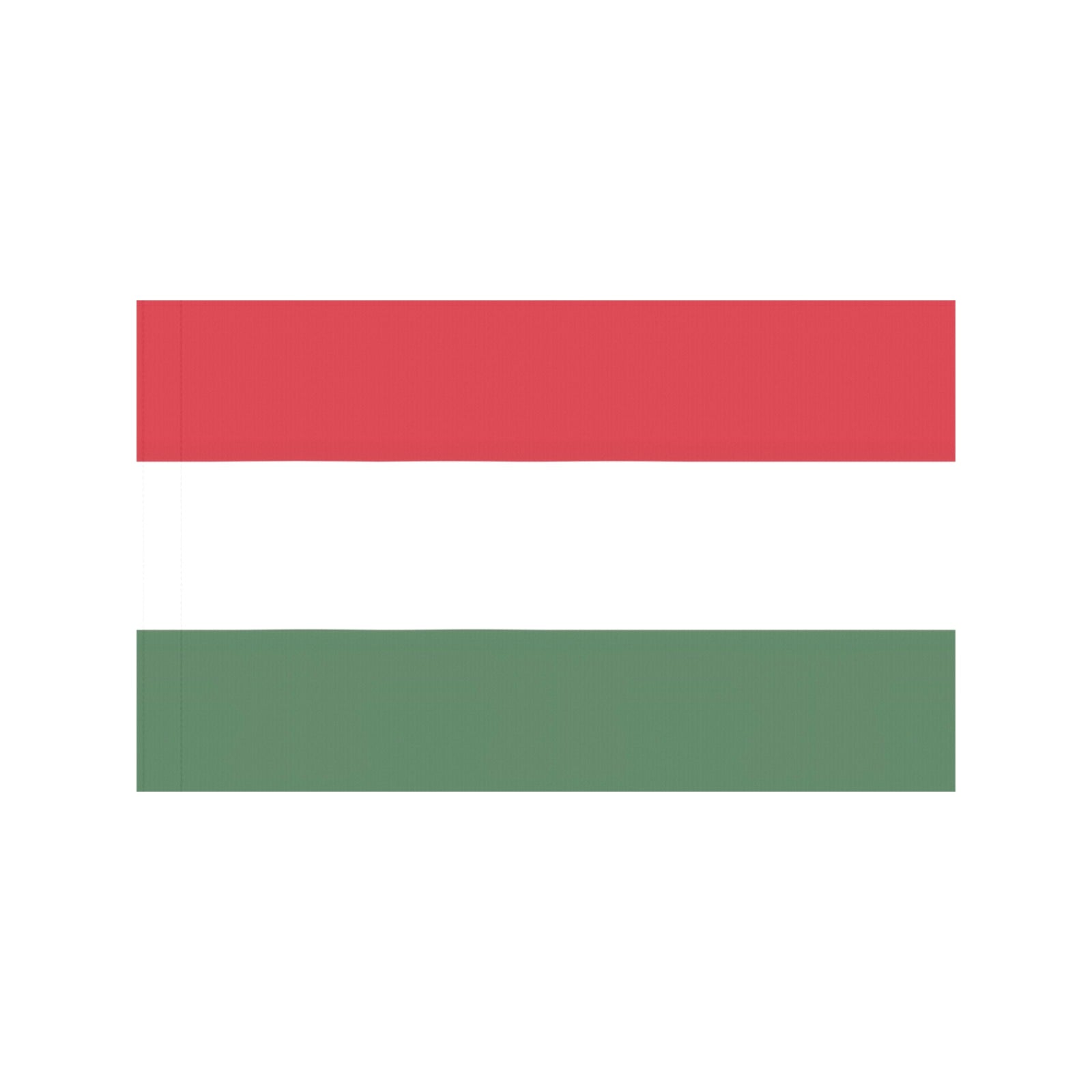 Luv My Flag brand horizontal tricolor flag, red, white, green.