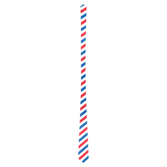USA/American Flag Inspired Red, White and Blue Striped Pattern Classic Necktie (Two Sides)