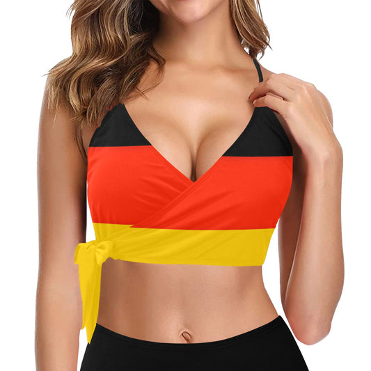 Germany Flag Inspired Knot Side Bikini Top
