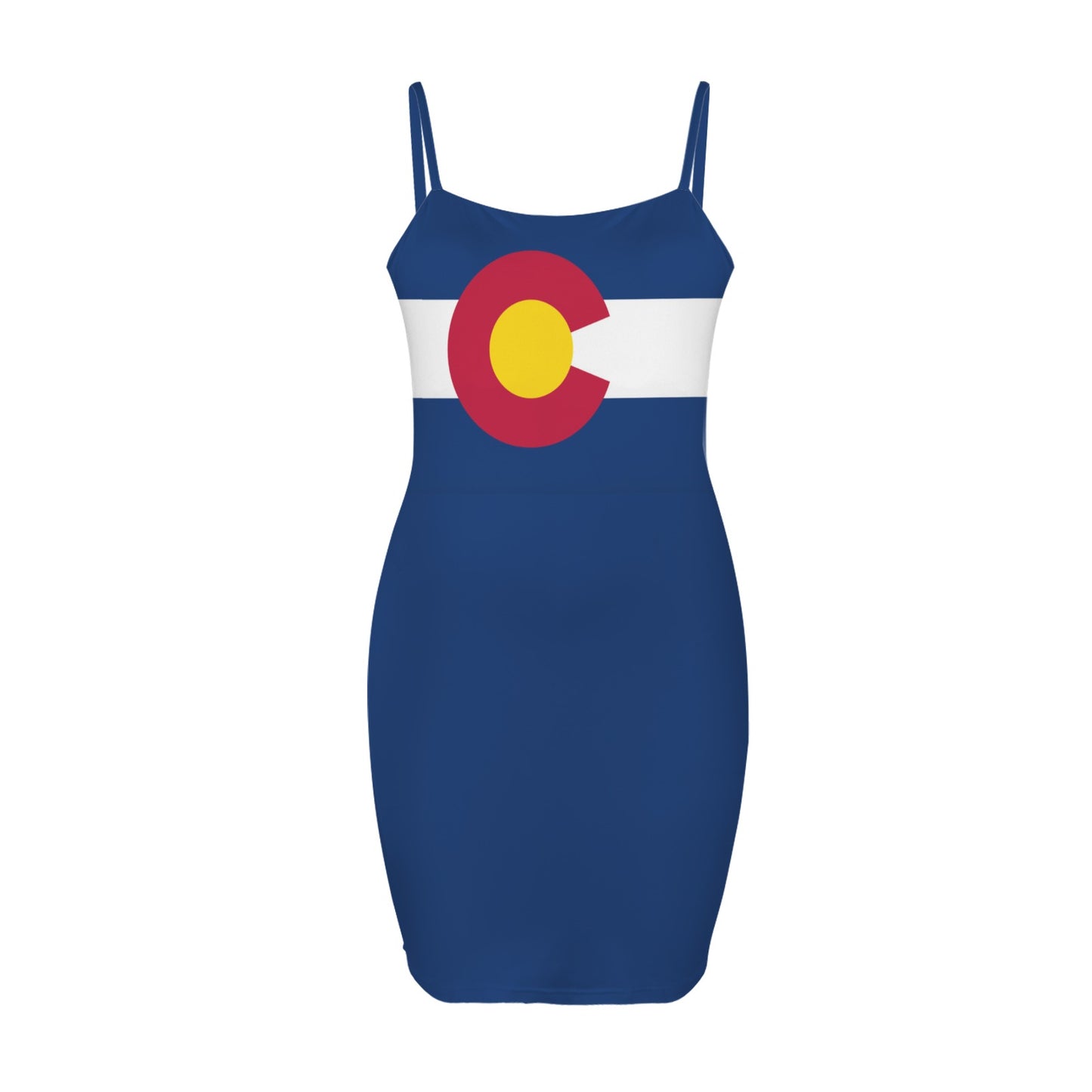 Colorado Flag Inspired Backless Spaghetti Strap Bodycon Dress