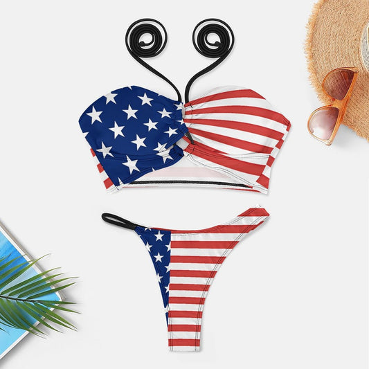 USA/American Flag Inspired Bikini Swimsuit (J197D59)