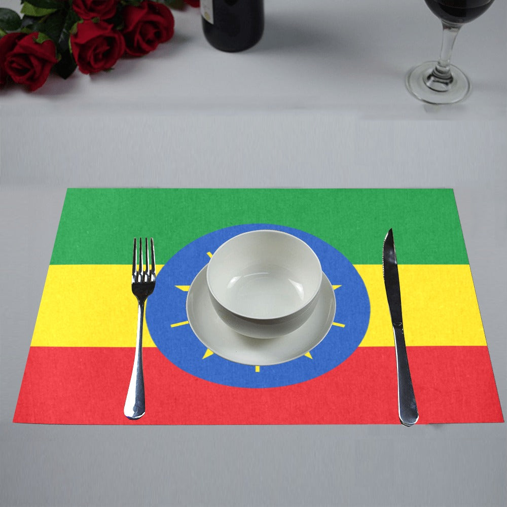 Ethiopia Flag Placemats 12" x 18" (Set of 6)