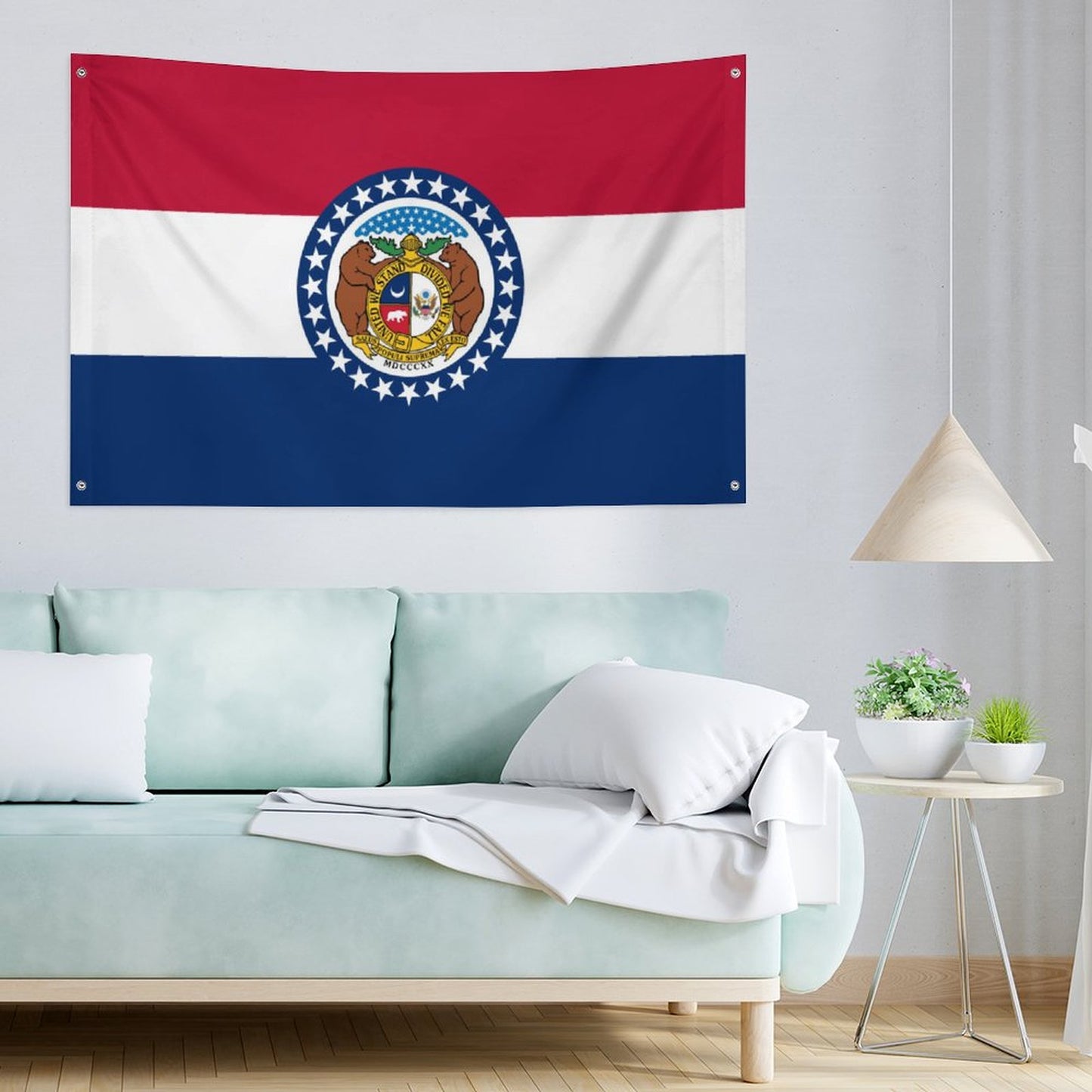 Missouri Flag Inspired Wall Mount Flag with Four Grommets (35x59 in)