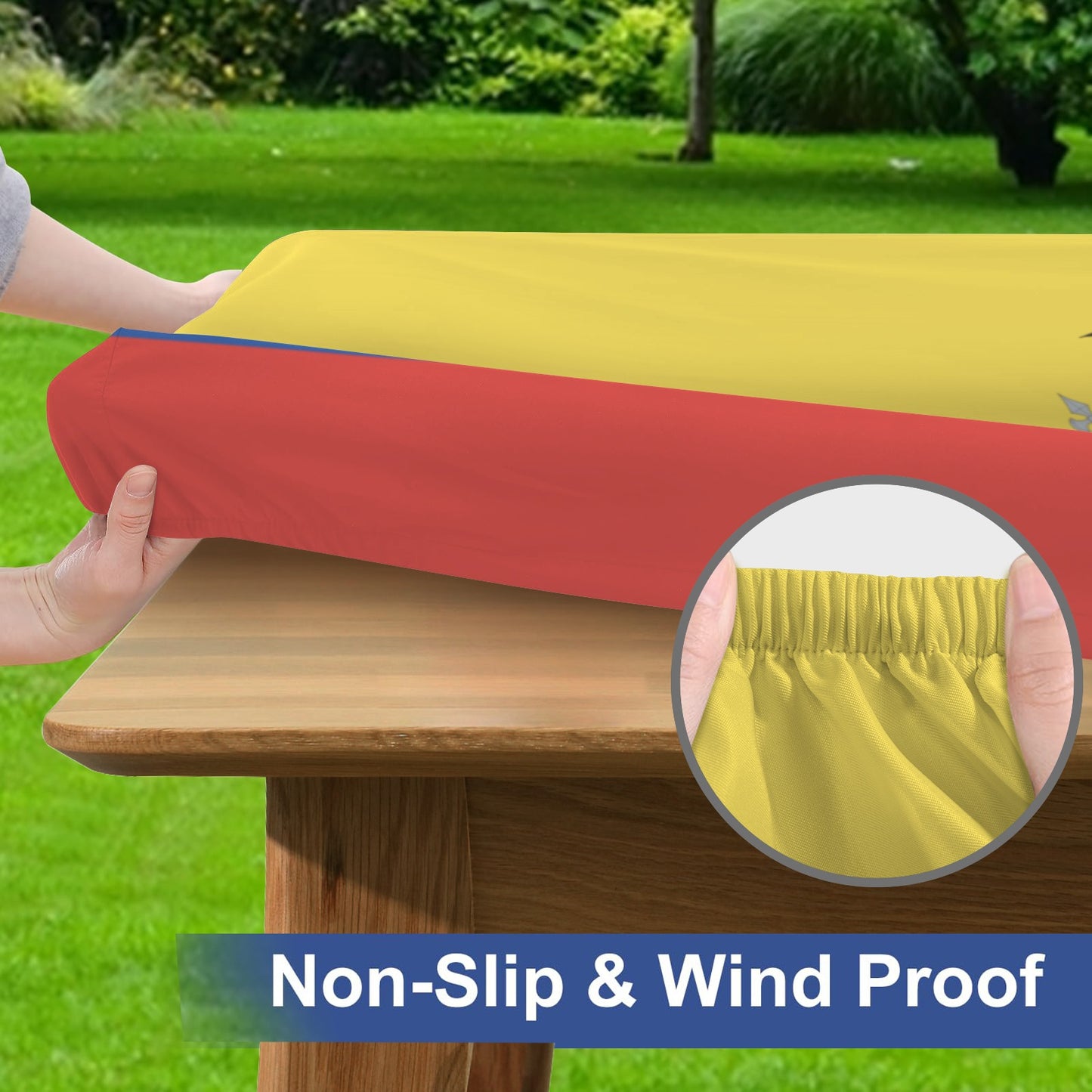 Ecuador Flag Picnic Table Cover (72" x 30") (Made in the USA)