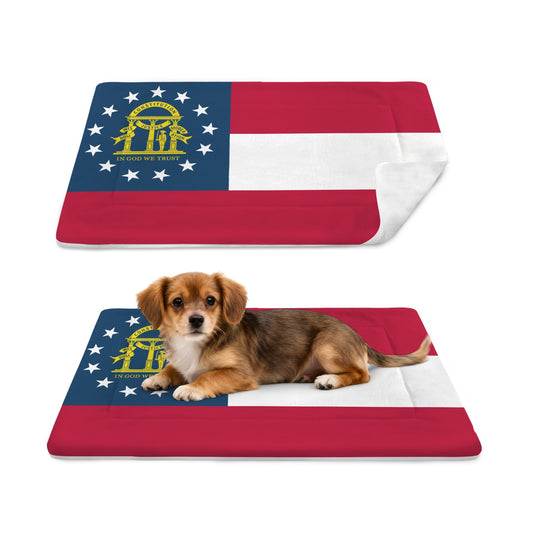Georgia Flag Inspired Pet Mat 25x18inch (Made in the USA)