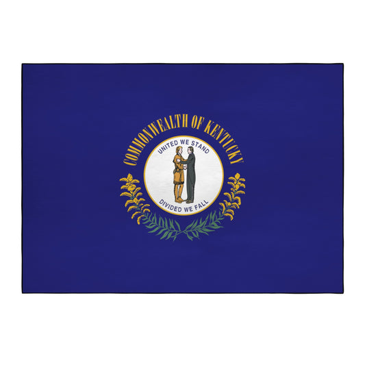 Kentucky Flag Inspired 84x60 Inch Area Rug with Black Binding (Made in the USA)