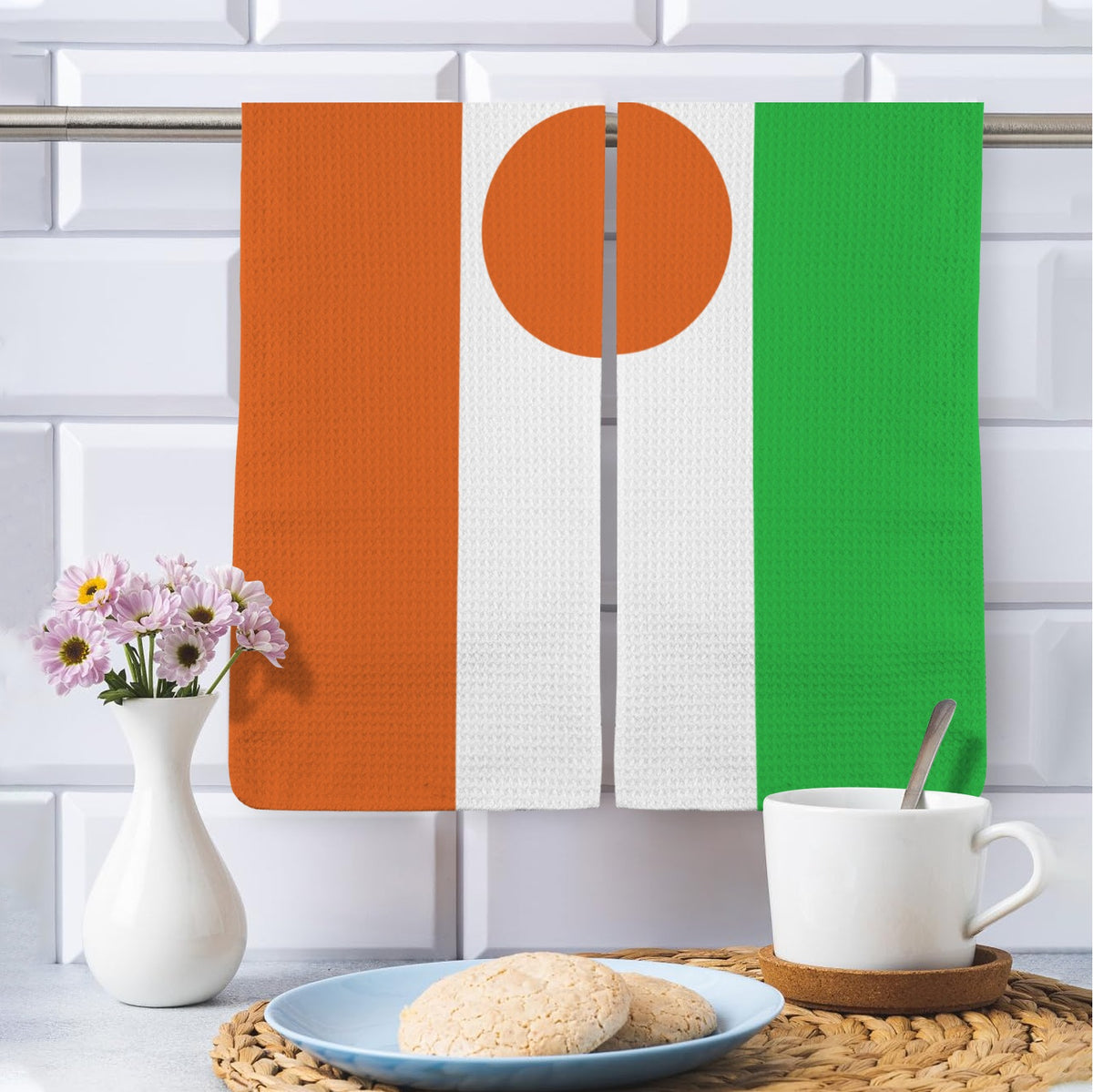 Niger Flag Inspired Kitchen Towel 40X60cm (Pack of 2) | Printed In the USA