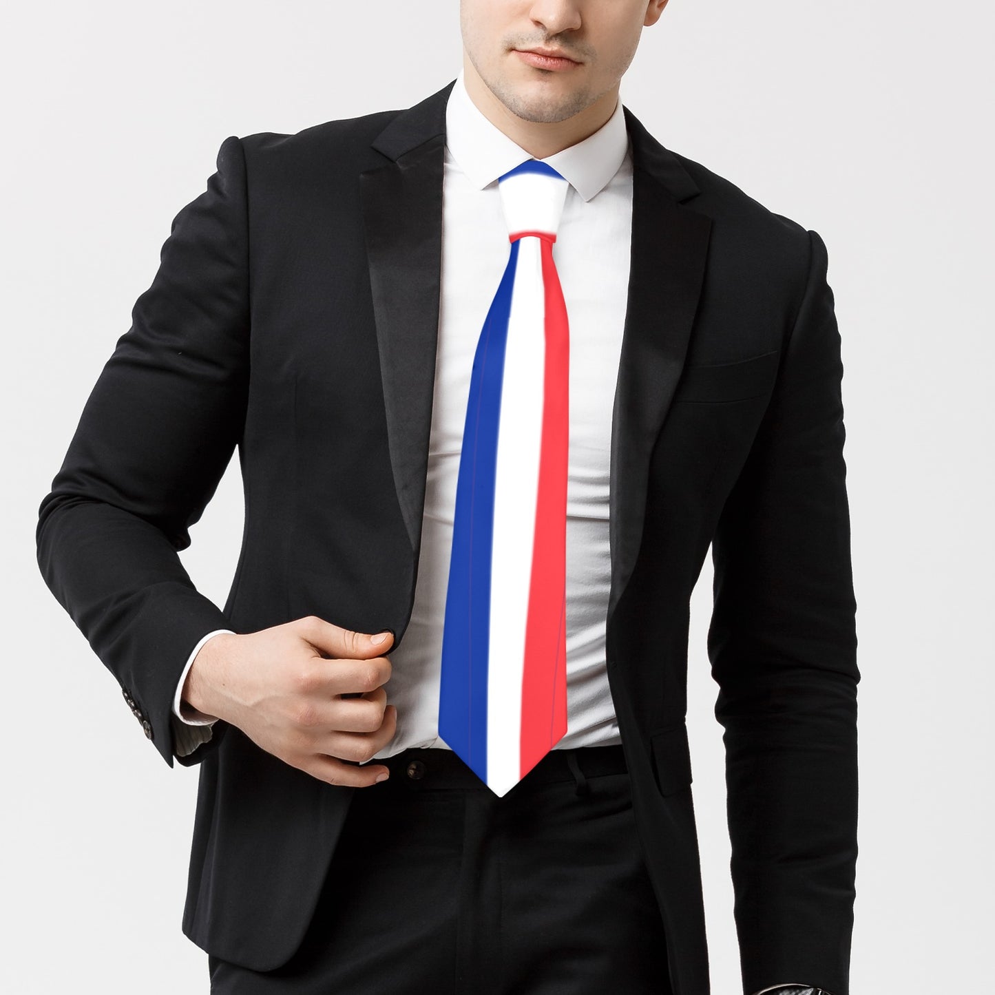 France Flag Inspired Classic Necktie (Two Sides)