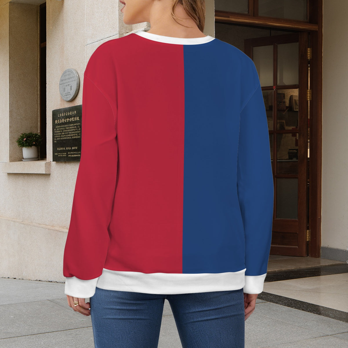 Texas Flag Inspired Women's Crew Neck Sweater Printed in the USA