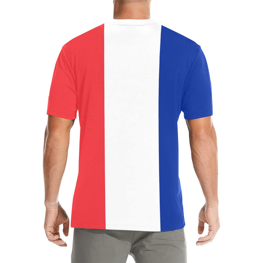France Flag Men's Crew Neck T-Shirt (Made in USA)