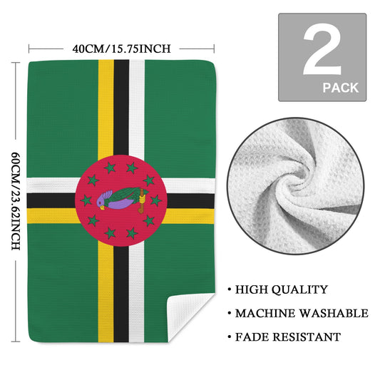 Dominica Flag Inspired Kitchen Towel 40X60cm (Pack of 2) |Printed In the USA