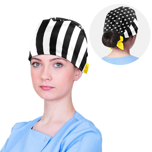 Thin Gold Line Flag Inspired Scrub Cap | Ships from USA