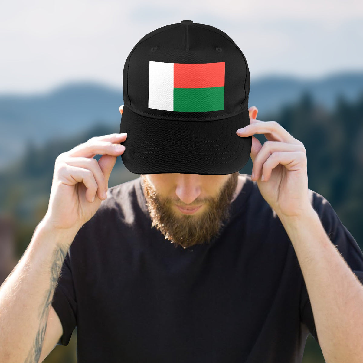 Madagascar Flag Inspired Baseball Cap | Printed in the  USA
