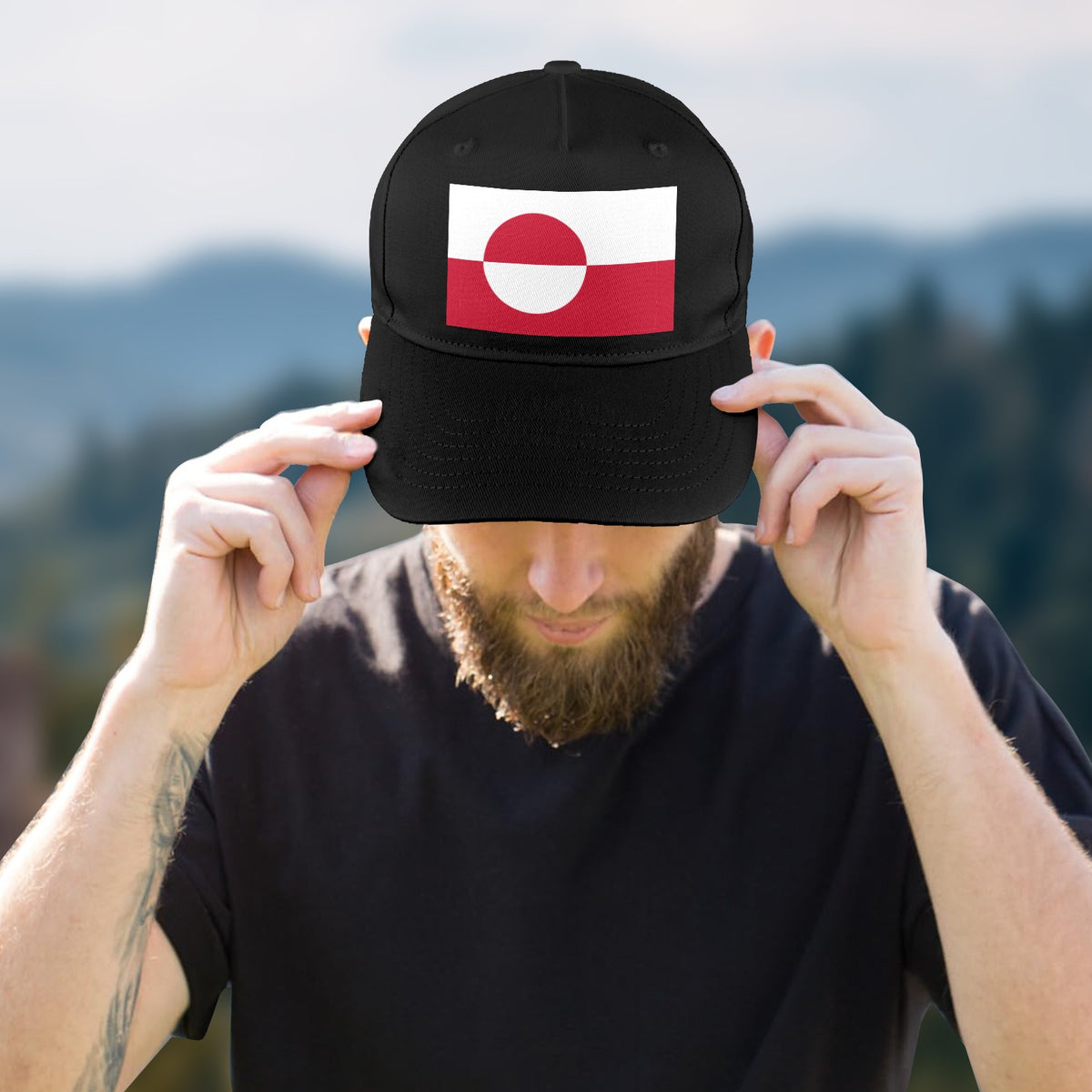Greenland Flag Inspired Baseball Cap | Printed in the  USA