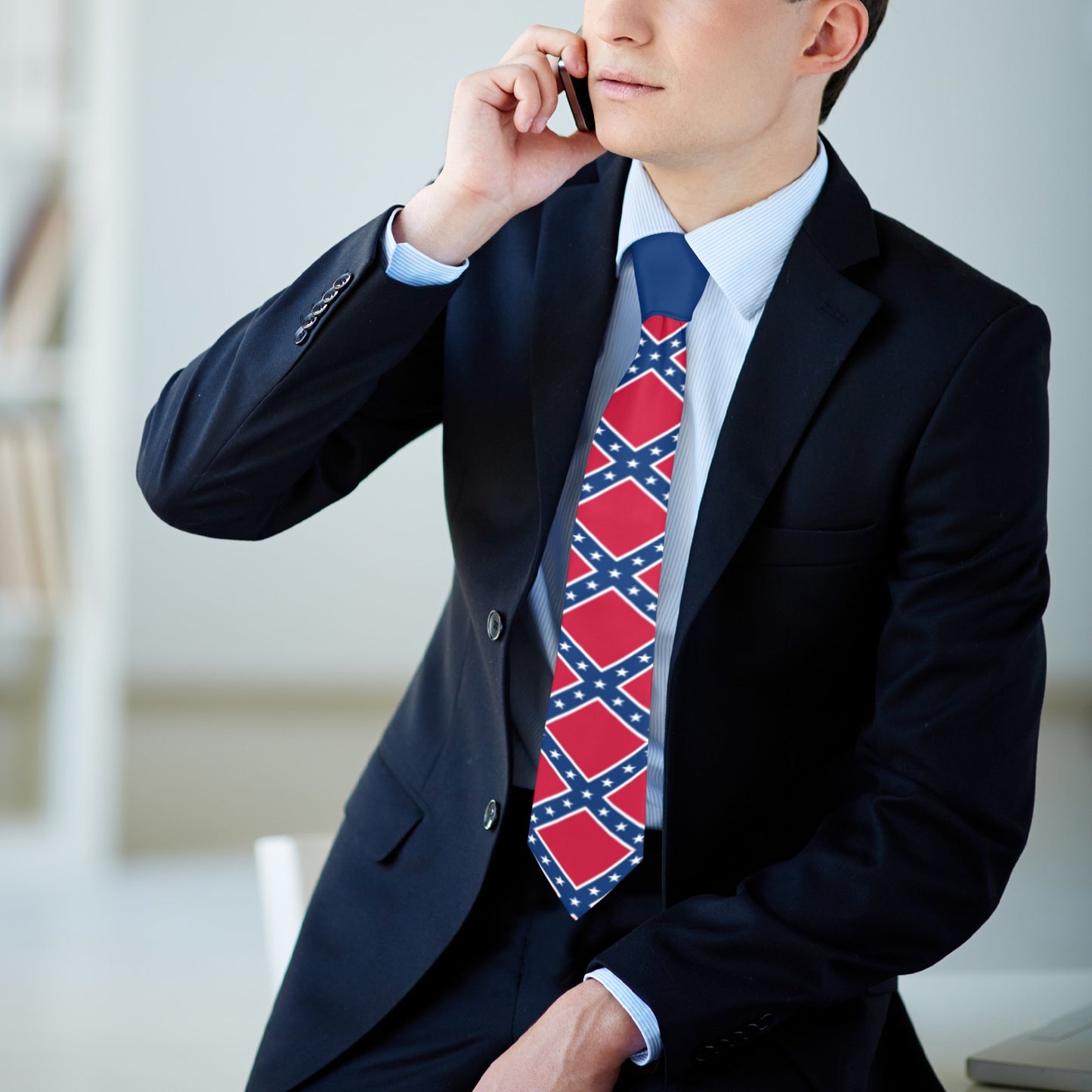 Confederate Battle Flag Pattern Style-2 Classic Necktie (Two Sides)