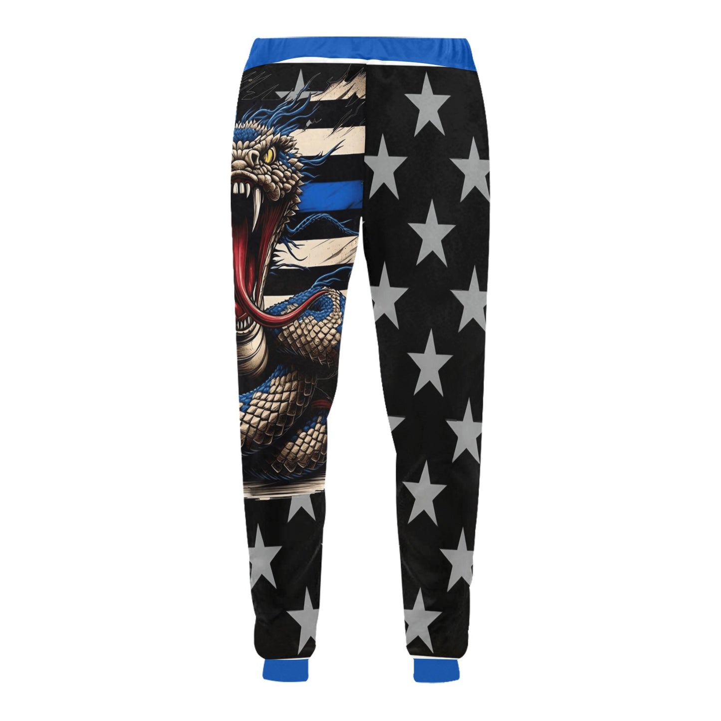 Thin Blue Line Flag Inspired Snake All Over Print Unisex Sweatpants