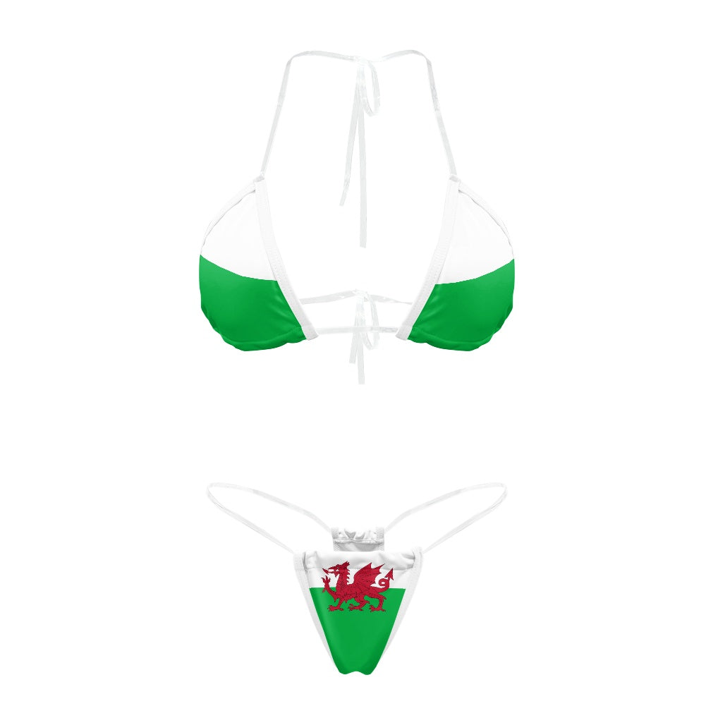 Wales Flag Inspired Transparent String Bikini