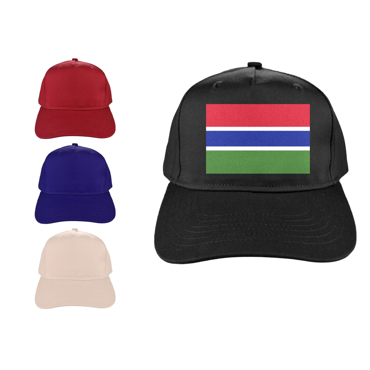 Gambia Flag Inspired Baseball Cap | Printed in the USA
