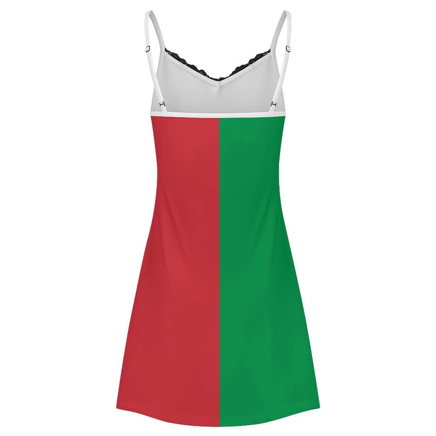 Italy Flag Inspired Women's Lace Slit Cami Pajama Dress