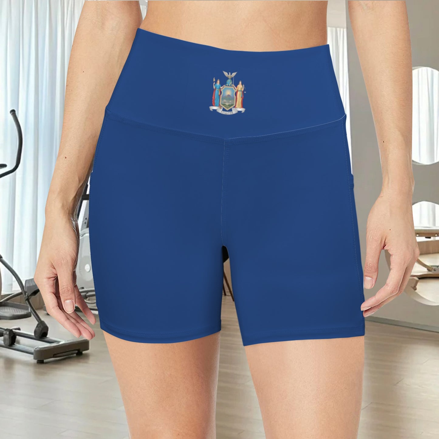 New York Flag Pocket Yoga Active Shorts