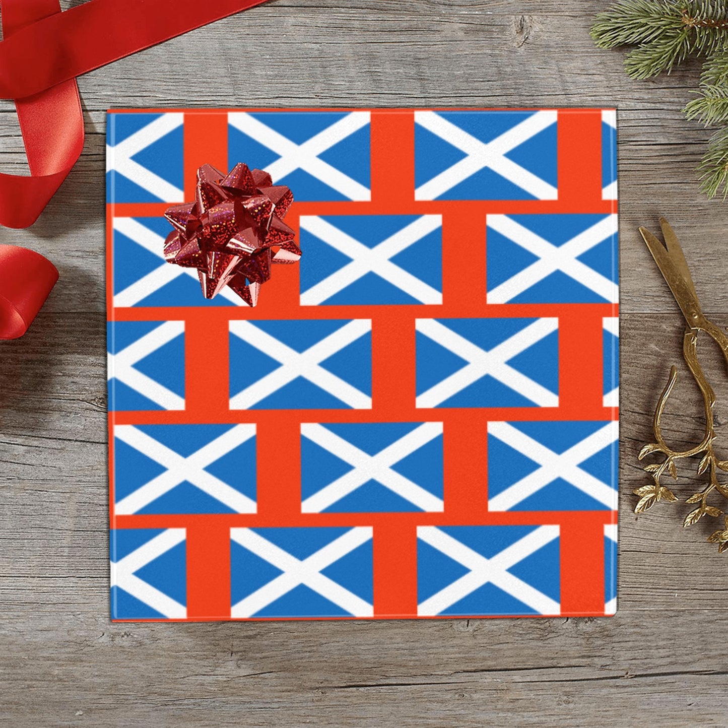 Scotland Flag Custom Gift Wrapping Paper 58"x 22.5" (4 Rolls)