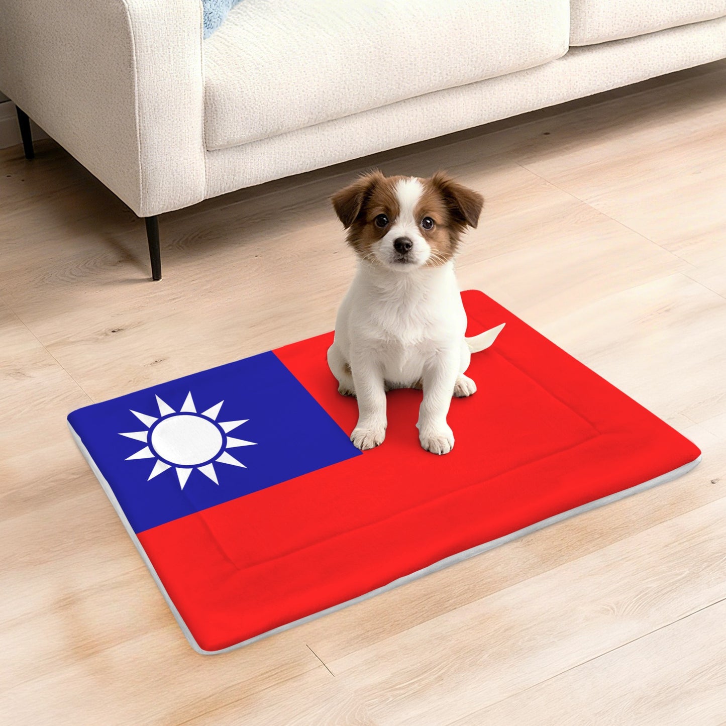 Taiwan Flag Inspired Pet Mat 25x18inch (Made in the USA)