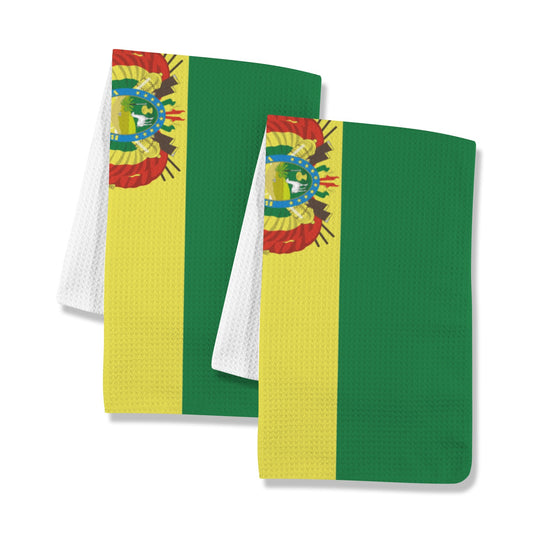 Bolivia Flag Inspired Kitchen Towel 40X60cm (Pack of 2) | Printed In the USA