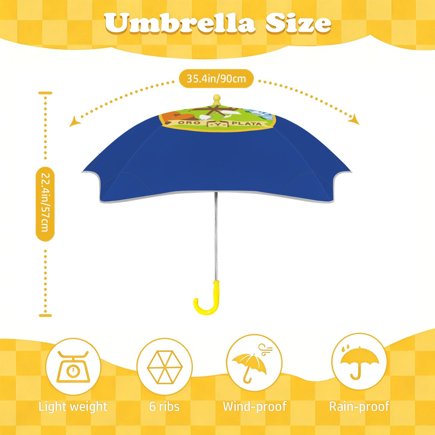 Montana Flag Inspired Kids Safe Round Corner Umbrella