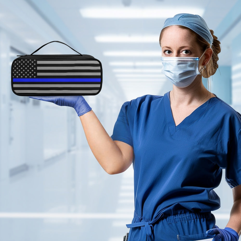 Thin Blue Line Flag Inspired (subdued) Stethoscope Storage Bag