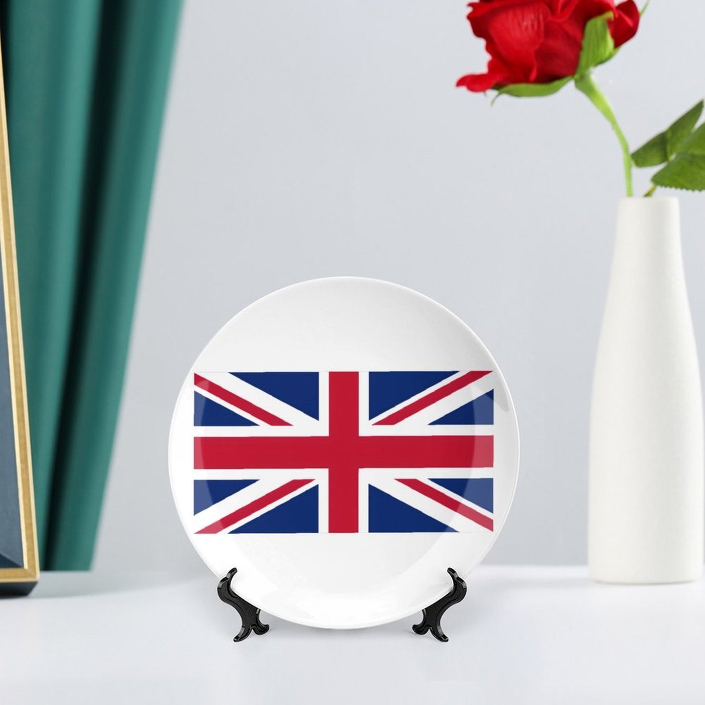UK/Great Britain Flag Inspired Bone China Decorative Plate