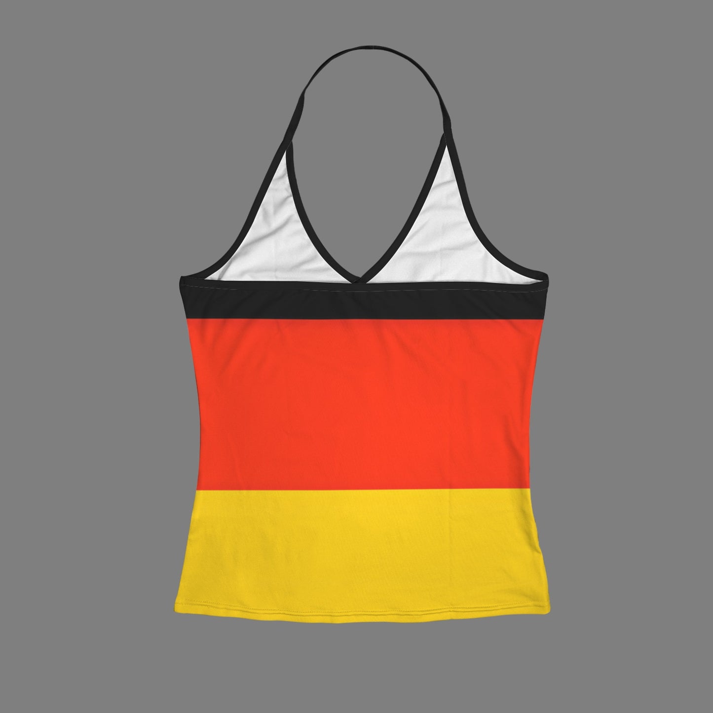 Germany Flag Inspired V-neck Halter Open Back Tank Top