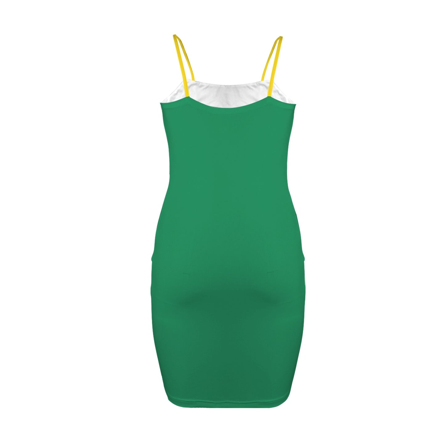 Brazil Flag Inspired Backless Spaghetti Strap Bodycon Dress