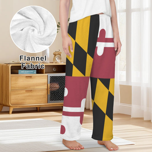 Maryland Flag Inspired Women's Flannel Pajama Trousers Made in the USA