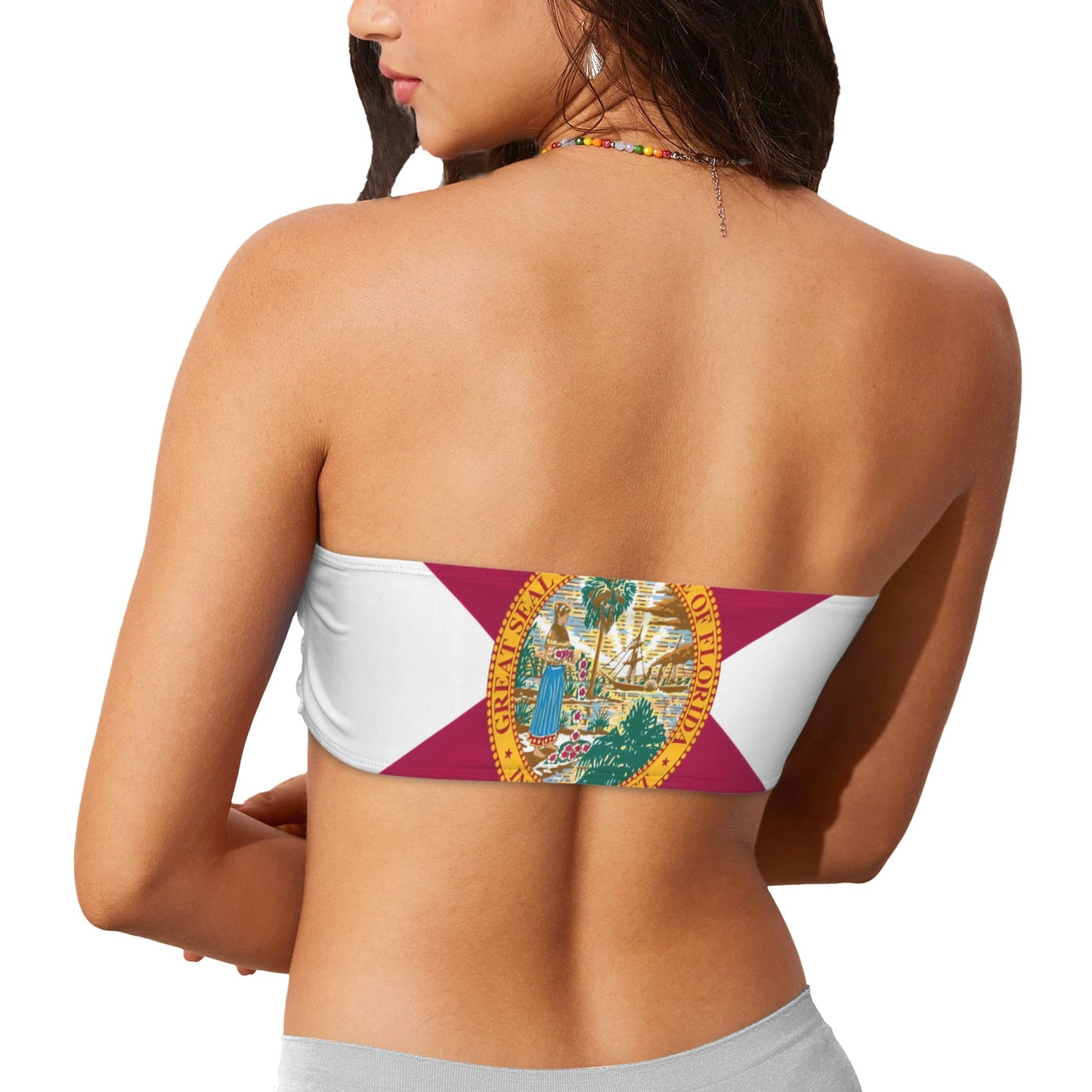 Florida Flag Inspired Bandeau Tube Bikini Top