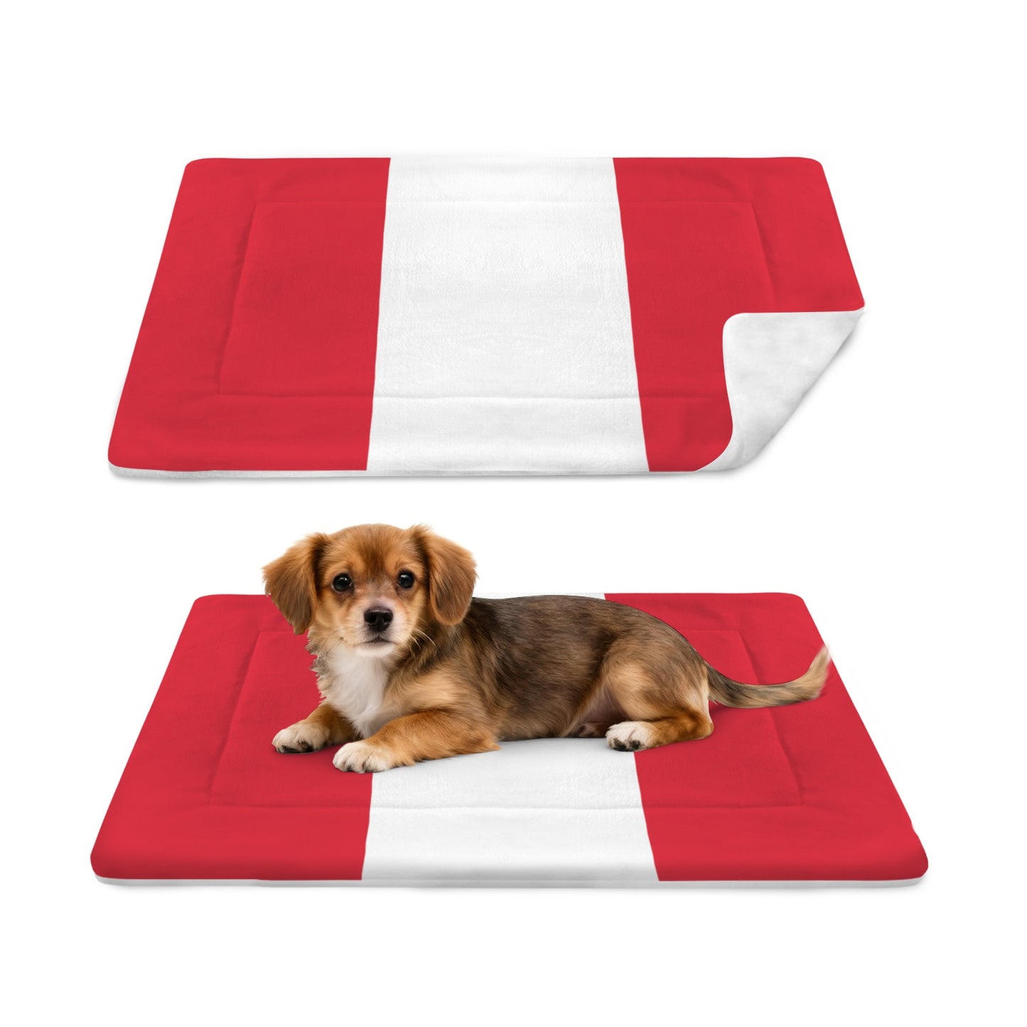 Peru Flag Inspired Pet Mat 25x18inch (Made in the USA)
