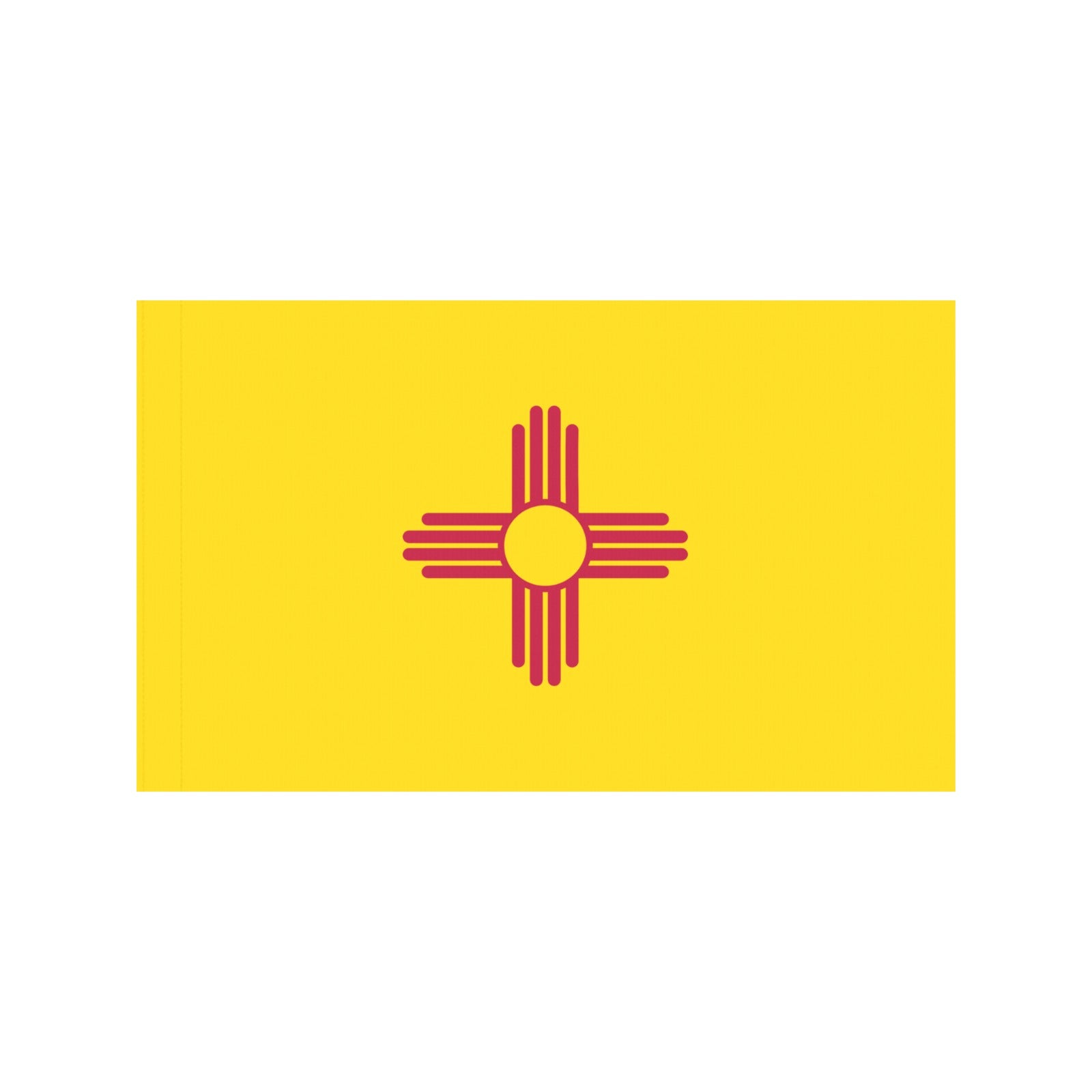 Yellow flag with red Zia sun symbol, Luv My Flag.