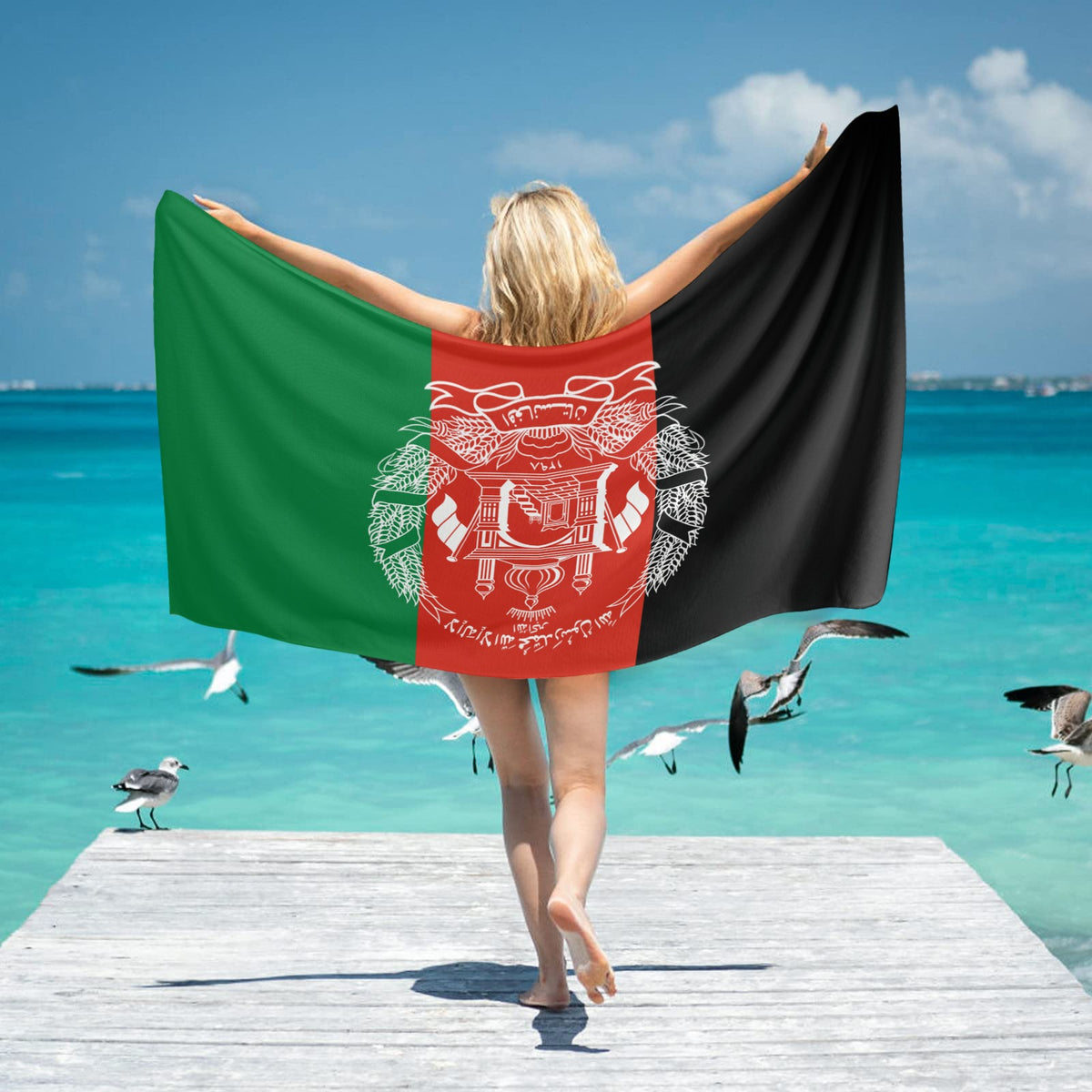 Afghanistan Flag Inspired Beach Towel 31"x71"(NEW) | Ships from USA