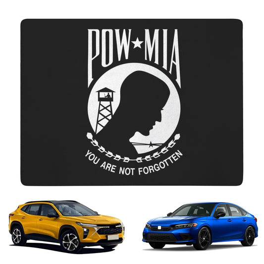 POW/MIA Flag Inspired Car Trunk Mat 100 × 75 cm / 39.4 × 30 in Printed in the USA