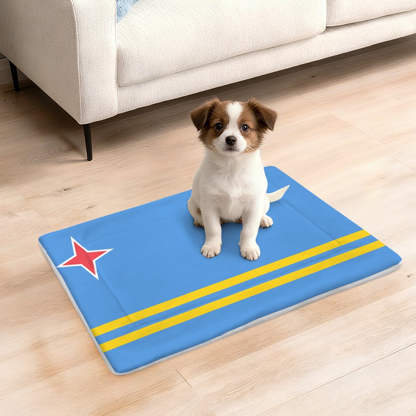 Aruba Flag Inspired Pet Mat 25x18inch (Made in the USA)