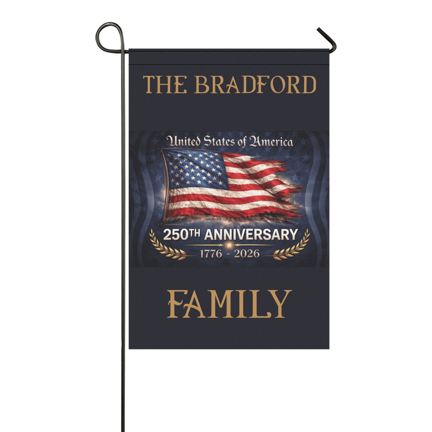 America 250th Anniversary Personalized Garden Flags Made in the USA (2 STYLES and sizes)