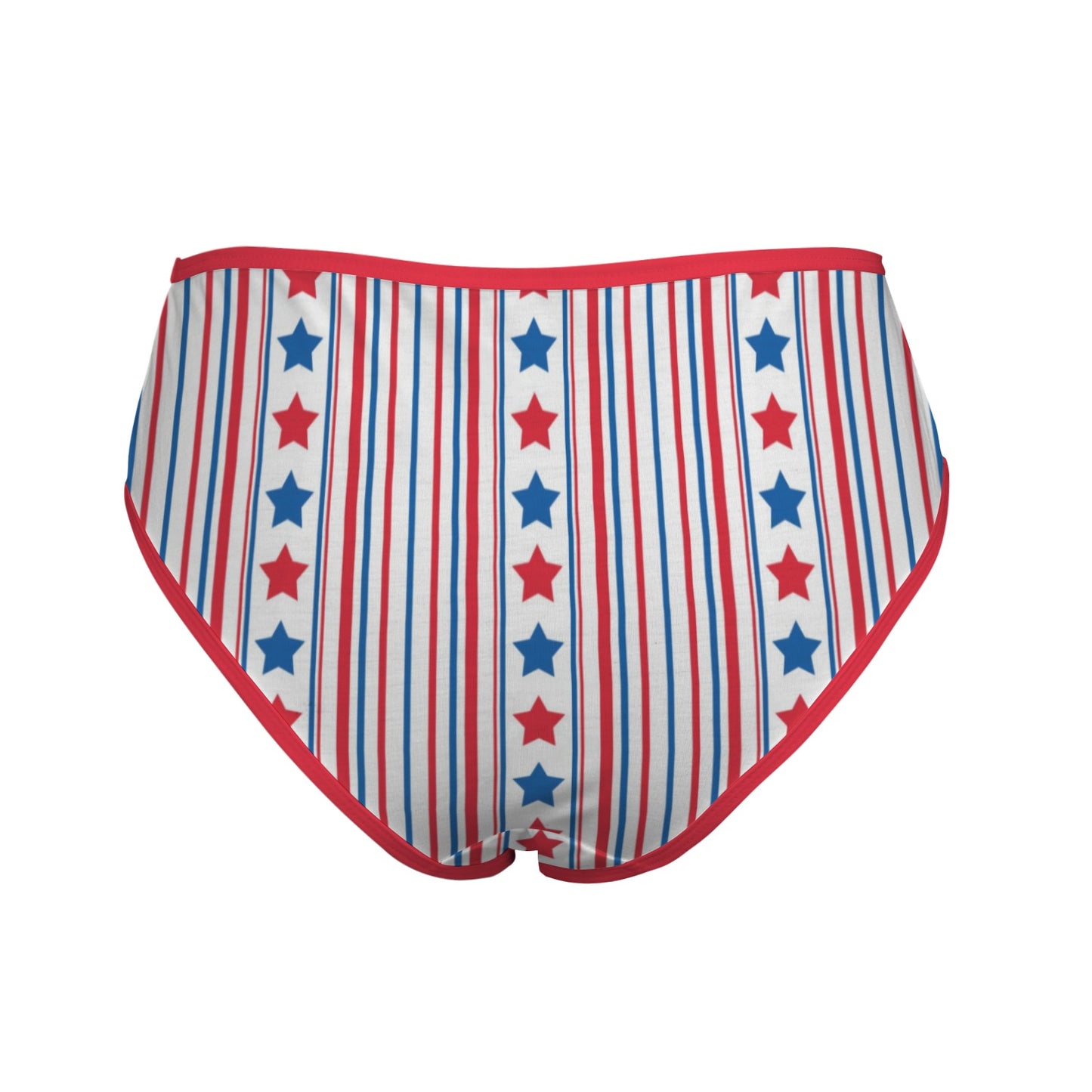 USA/American Flag Inspired Stars & Stripes Pattern Women's High Waisted Brief