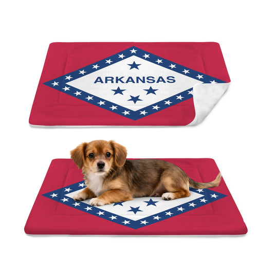 Arkansas Flag Inspired Pet Mat 25x18inch (Made in the USA)