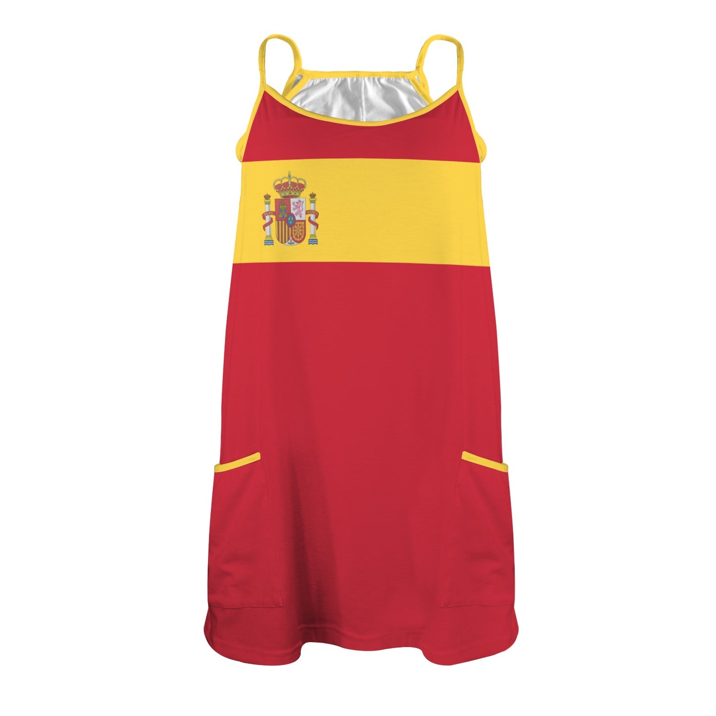 Spain Flag Inspired Women's Double-Layered Camisole Dress