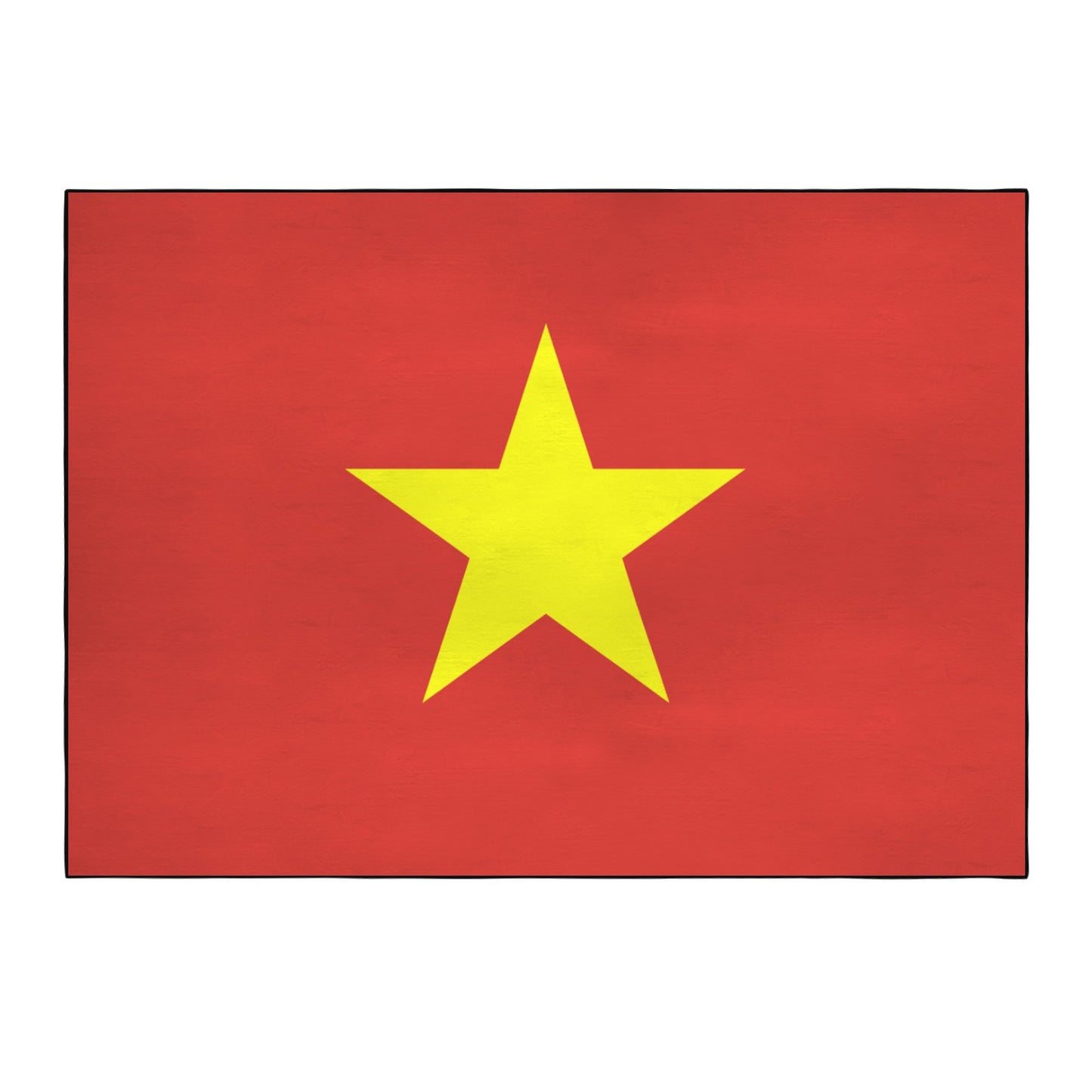 Vietnam Flag Inspired 84x60 Inch Area Rug with Black Binding (Made in the USA)