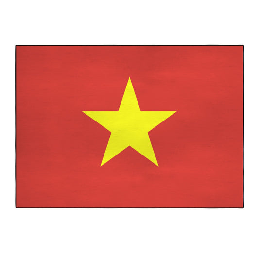 Vietnam Flag Inspired 84x60 Inch Area Rug with Black Binding (Made in the USA)