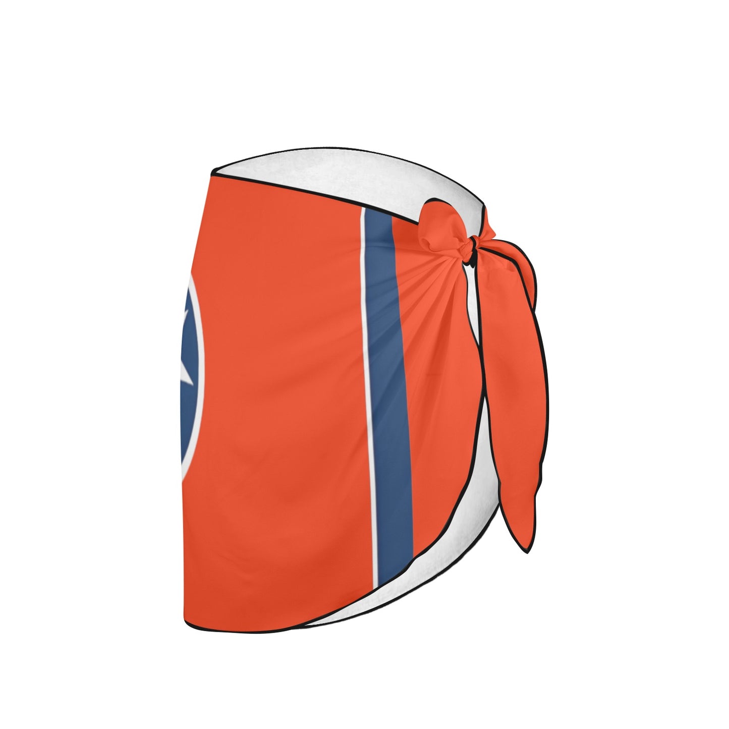 Orange sarong with blue stripe by Luv My Flag.