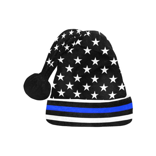 Thin Blue Line Flag Christmas Santa Hat