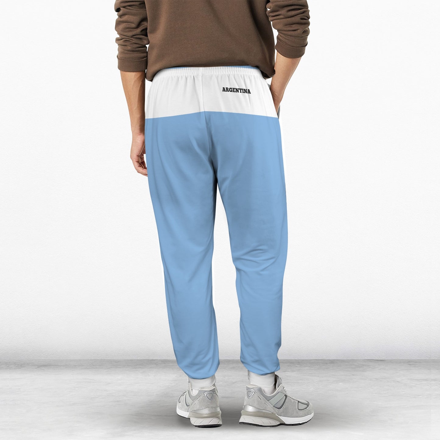Argentina Flag Inspired Men's Fleece Casual Sweatpants