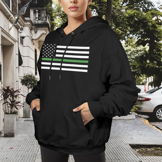 Thin Green Line Flag Women's Hoodie Made in the USA