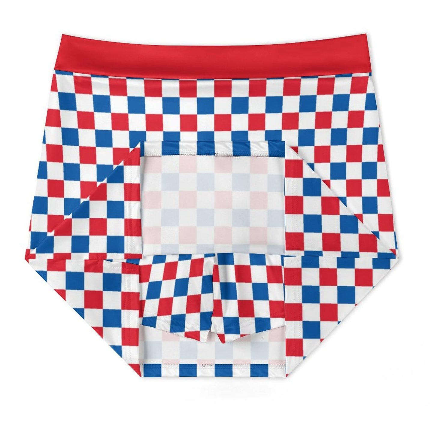 USA/American Flag Inspired Checkered Pattern Women’s Skort with Pocket